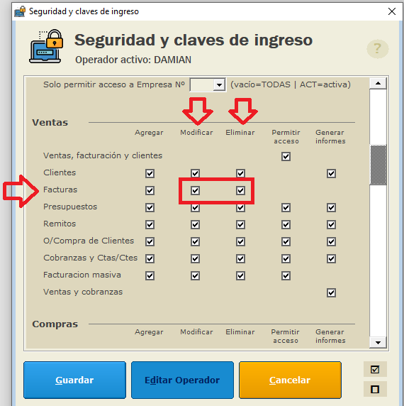 gestionpro claves seguridad